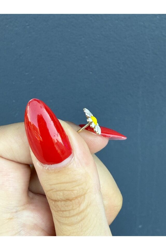 14 Ayar Altın Papatya Küpe