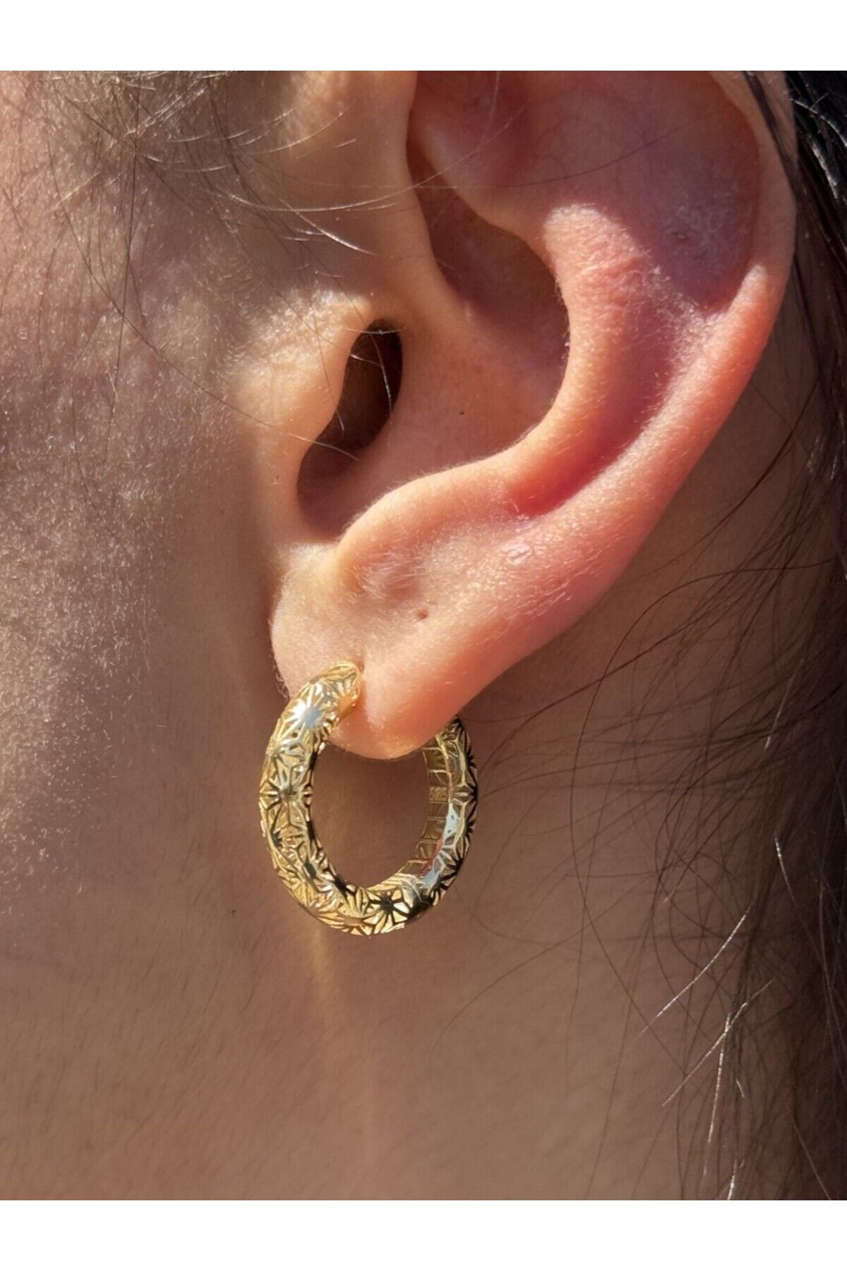 14 Ayar Altın Yaşam Çiçeği Küpe