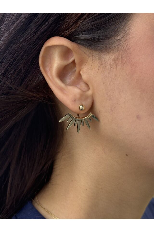 14 Ayar Altın Kızılderili Çengel Küpe