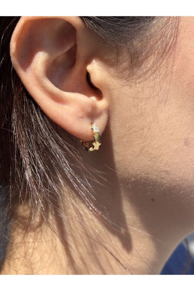 14 Ayar Altın Yıldız Küpe