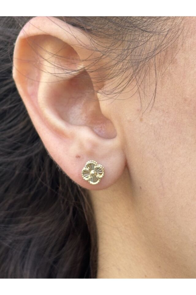 14 Ayar Altın Yonca Küpe