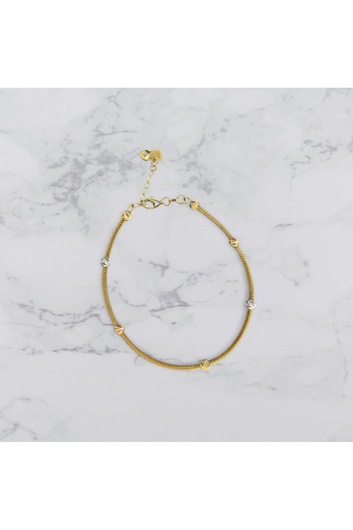 14 Ayar Altın Renkli Dorika Toplu Bileklik