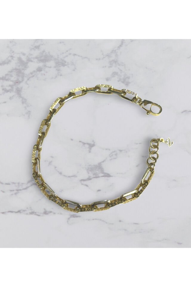 14 Ayar Altın LV Ataç Bileklik