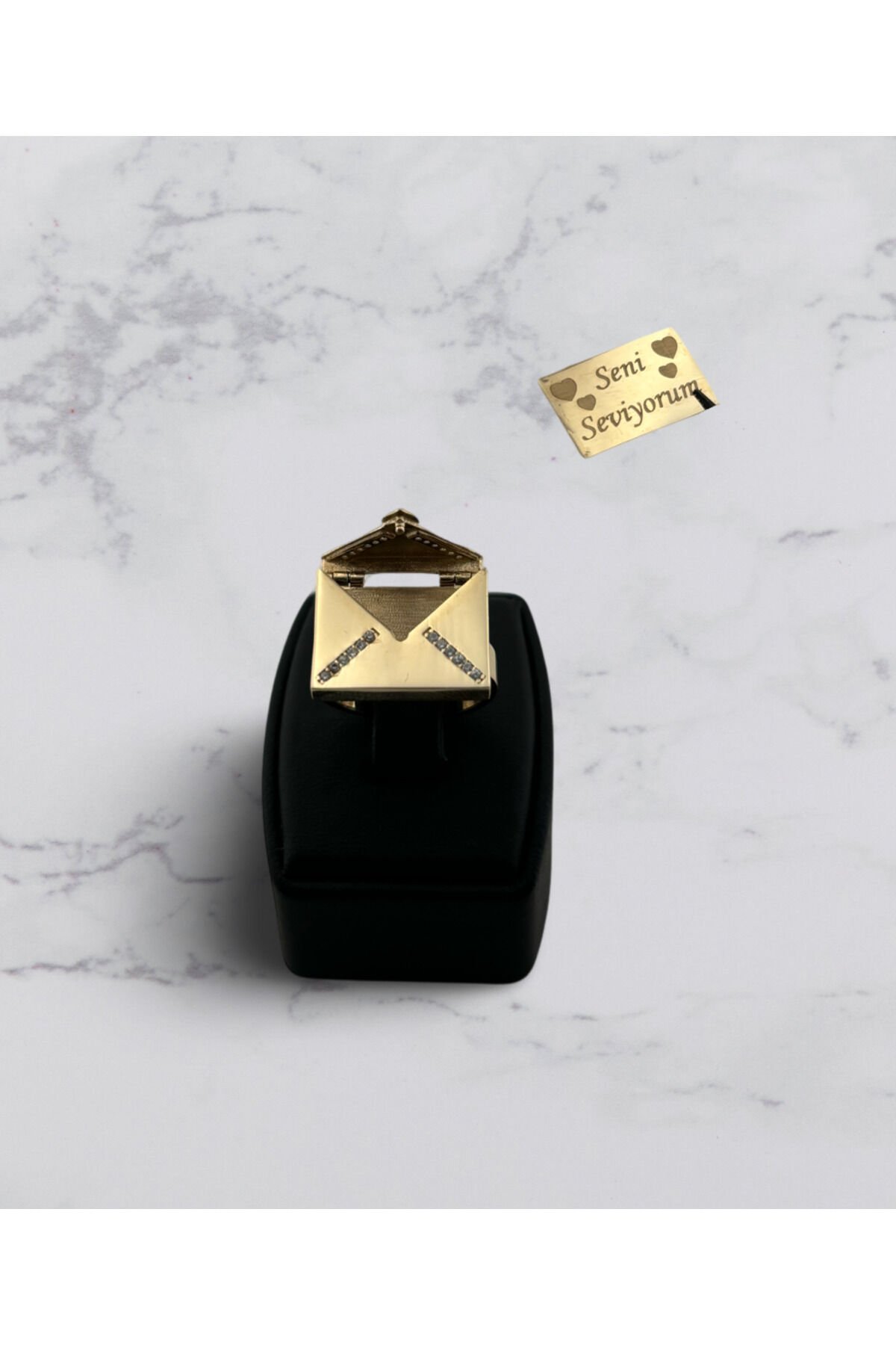 14 Ayar Altın Mektup Yüzük