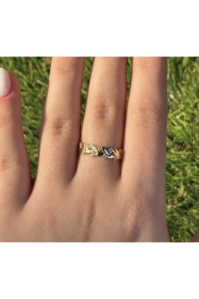 14 Ayar Altın Taşlı Dal Yüzük