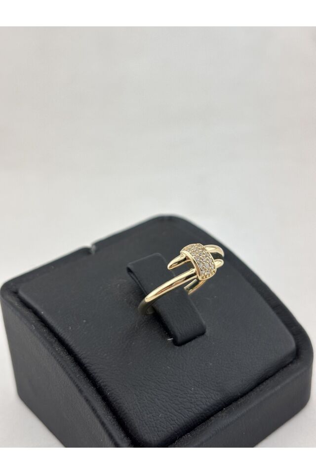 14 Ayar Altın Taşlı Segment Yüzük Sarı - 16