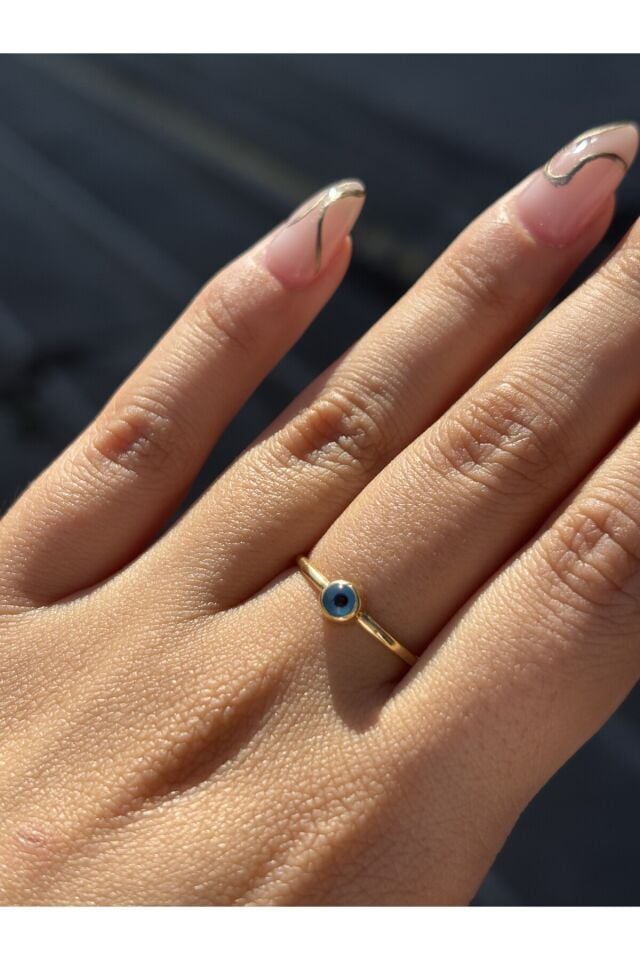 14 Ayar Altın Nazar Yüzük