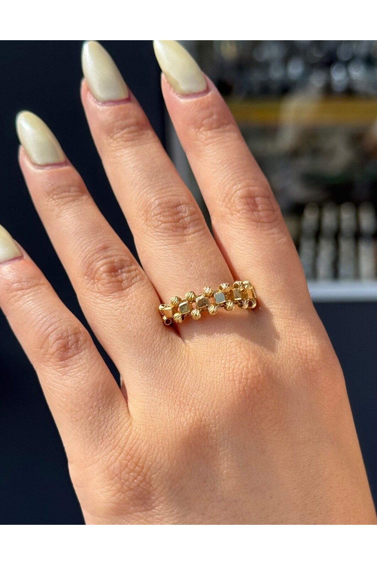 14 Ayar Altın Dorika Toplu İtalyan Yüzük