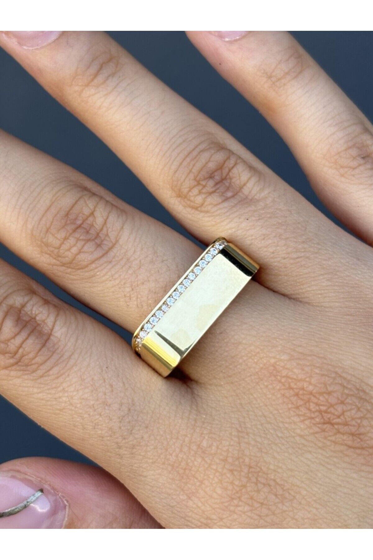 14 Ayar Altın Taşlı Fizyon Yüzük