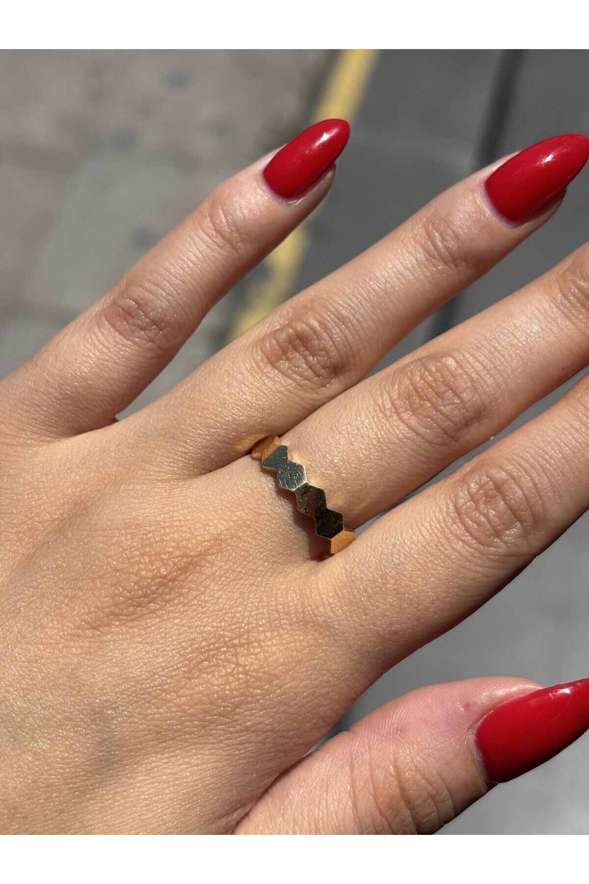 14 Ayar Altın Petek Yüzük