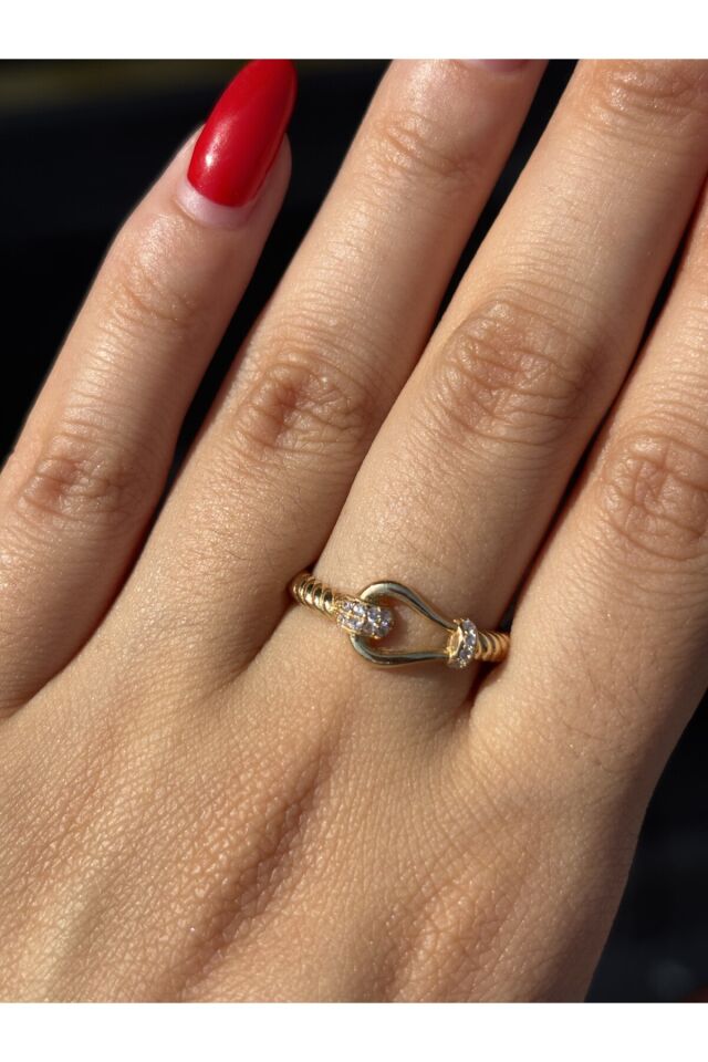 14 Ayar Altın Taşlı Düğüm Yüzük