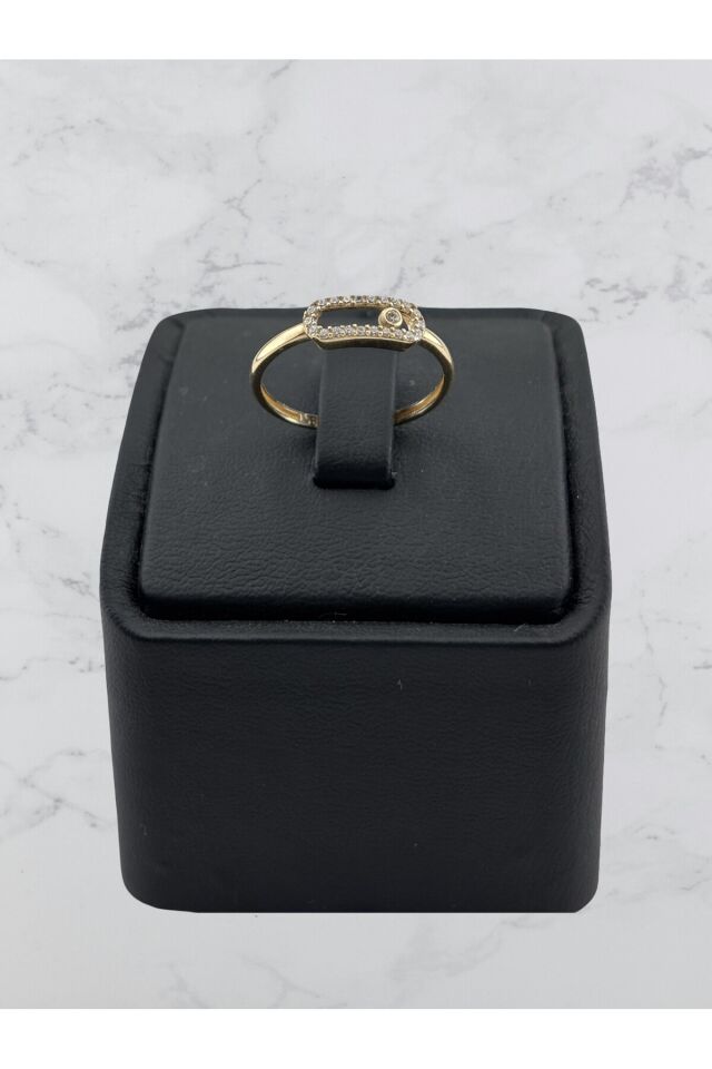 14 Ayar Altın Taşlı Messika Yüzük