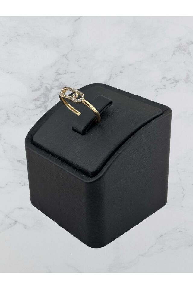 14 Ayar Altın Taşlı Messika Yüzük