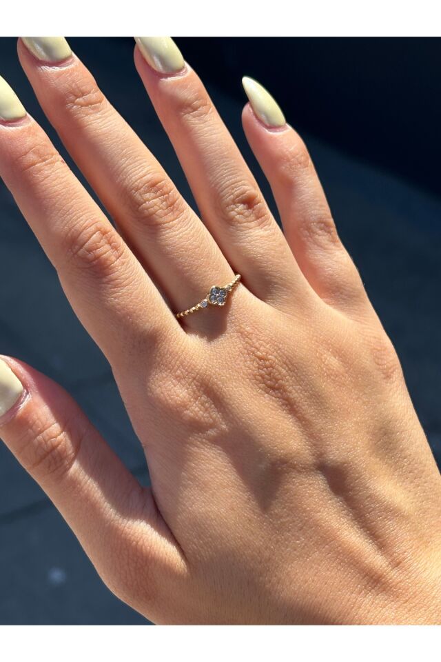 14 Ayar Altın Yonca Yüzük