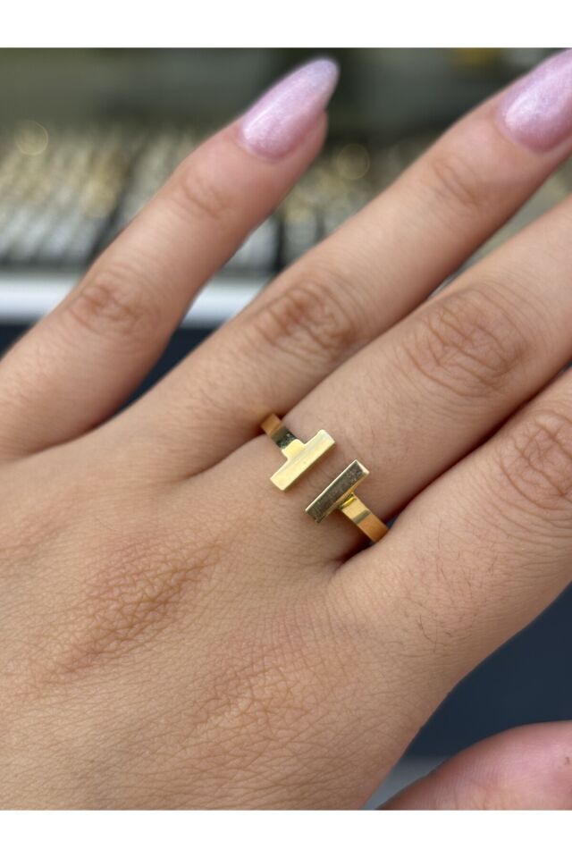 14 Ayar Altın T Yüzük