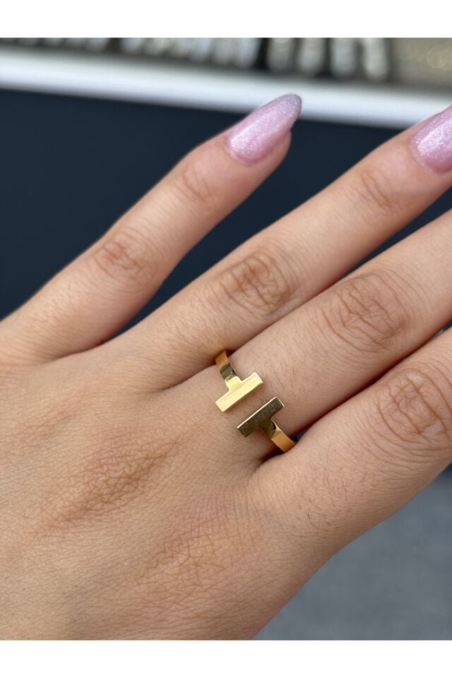 14 Ayar Altın T Yüzük