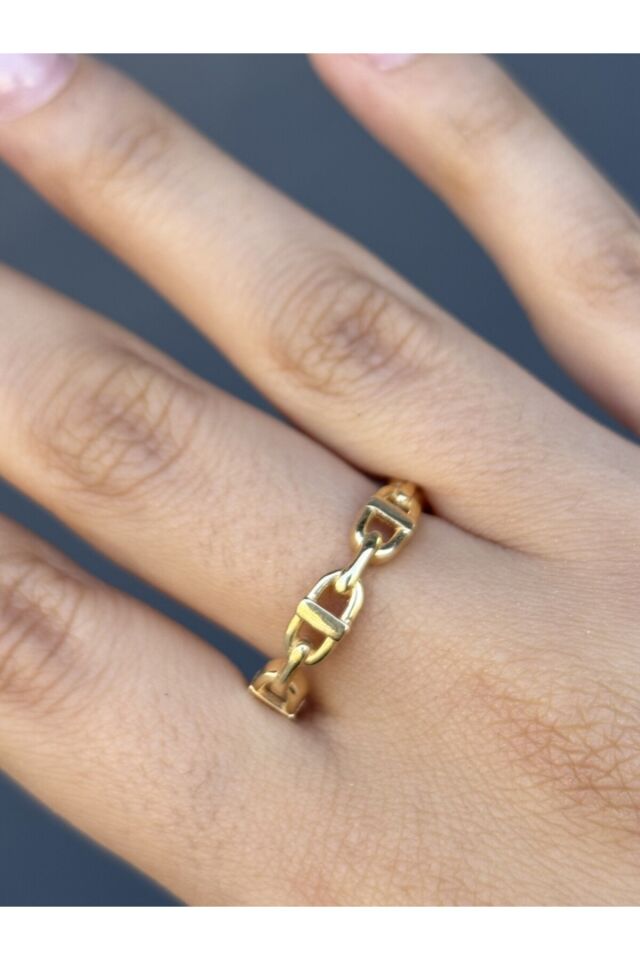 14 Ayar Altın Zincir Yüzük