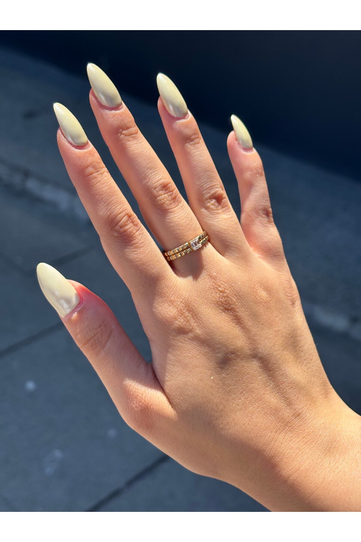 14 Ayar Altın Merdiven Baget Yüzük