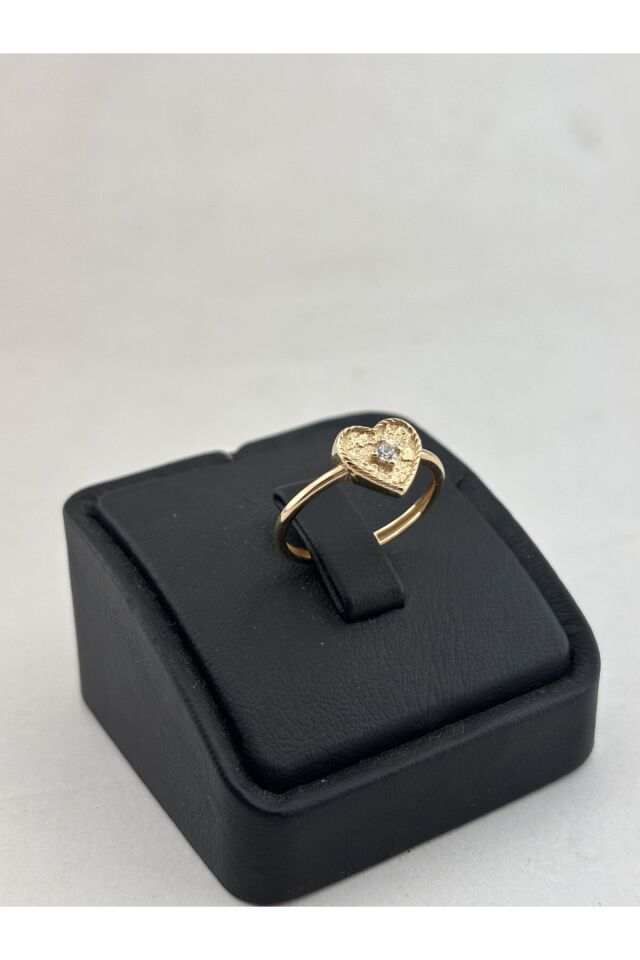 14 Ayar Altın Taşlı Kalp Yüzük