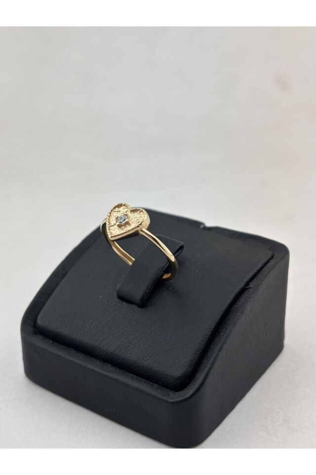 14 Ayar Altın Taşlı Kalp Yüzük