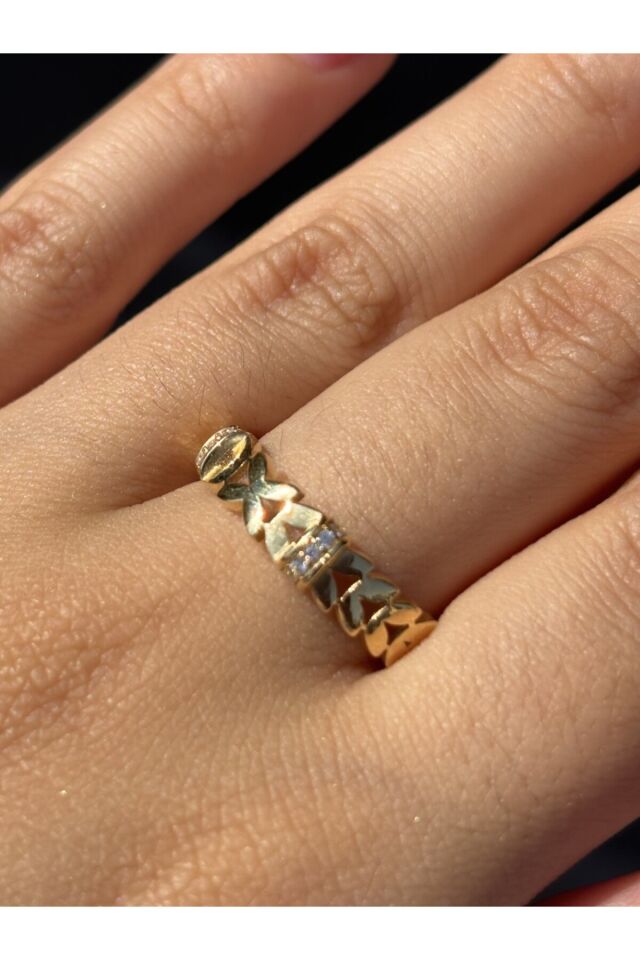 14 Ayar Altın Taşlı Asos Yüzük