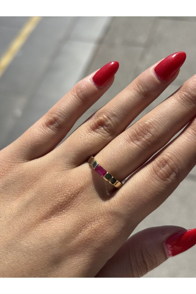 14 Ayar Altın Geçişli Ruby Yüzük