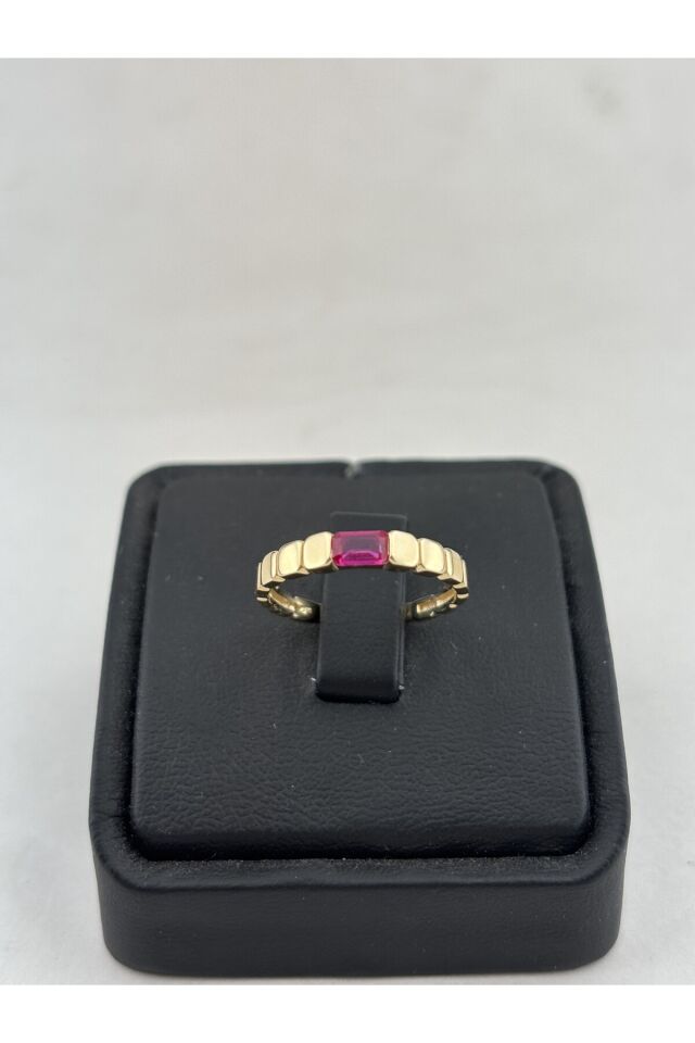 14 Ayar Altın Geçişli Ruby Yüzük