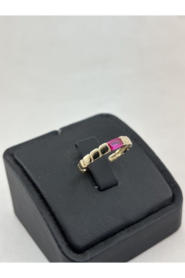 14 Ayar Altın Geçişli Ruby Yüzük