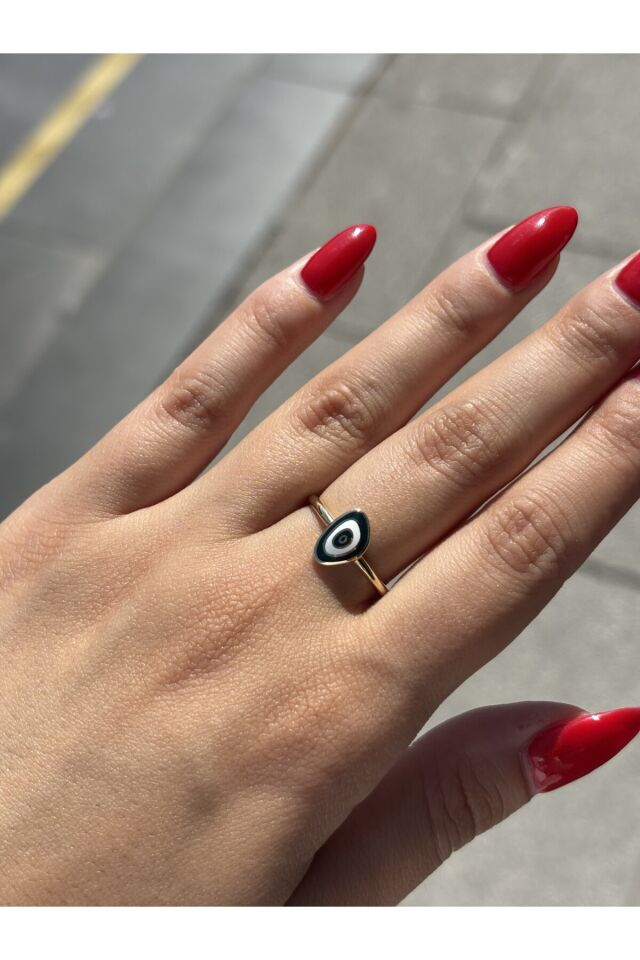 14 Ayar Altın Esperenza Yeşil Nazar Yüzük