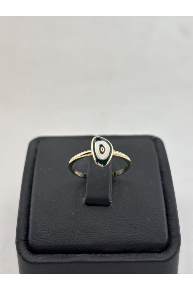 14 Ayar Altın Esperenza Yeşil Nazar Yüzük