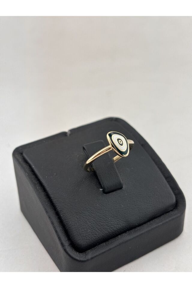 14 Ayar Altın Esperenza Yeşil Nazar Yüzük