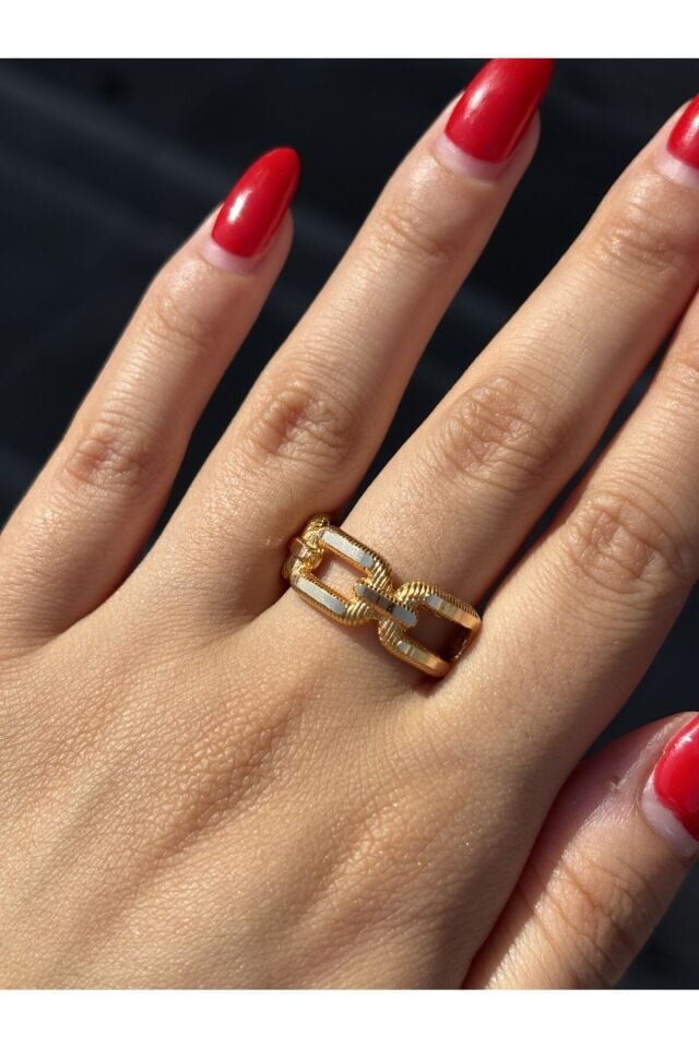 14 Ayar Altın Zincir Yüzük