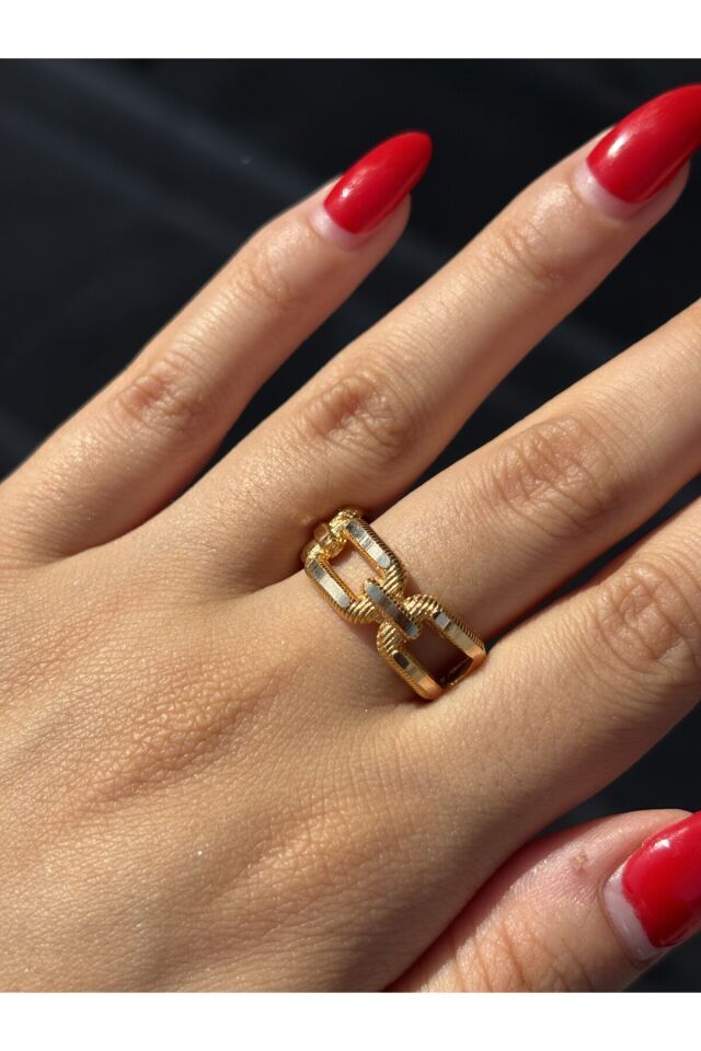 14 Ayar Altın Zincir Yüzük