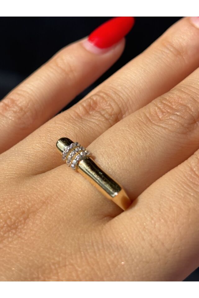 14 Ayar Altın Taşlı Alya Yüzük