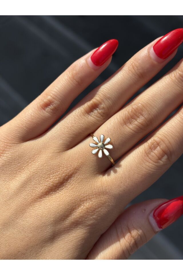 14 Ayar Altın Papatya Yüzük