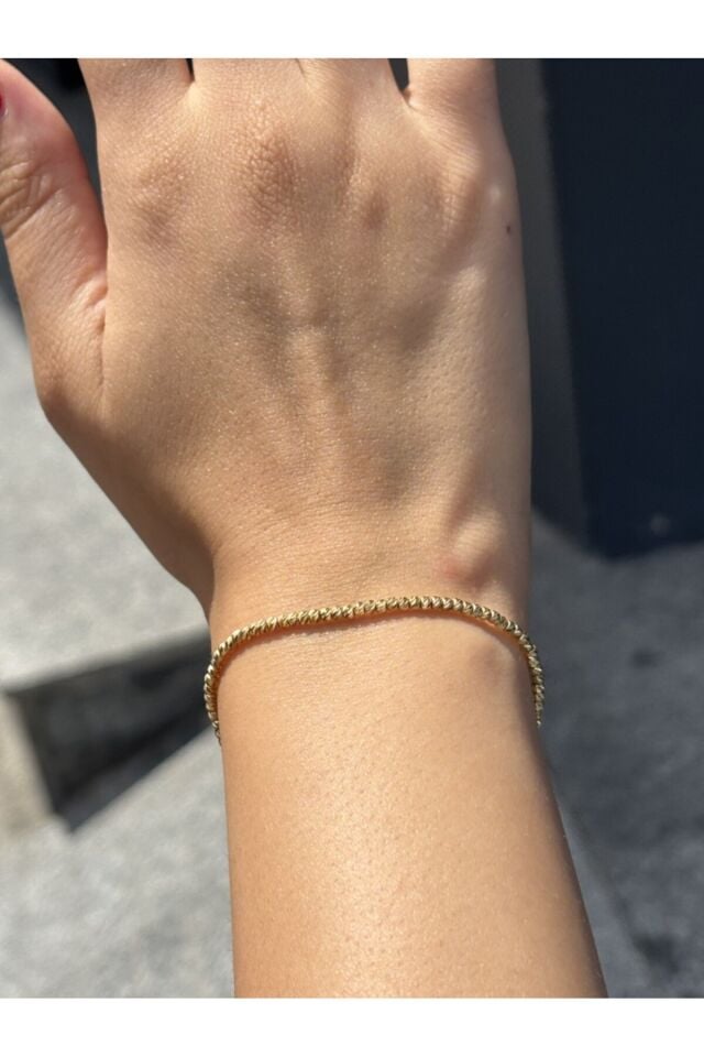 14 Ayar Altın Tek Renk Dorika Bileklik Sarı