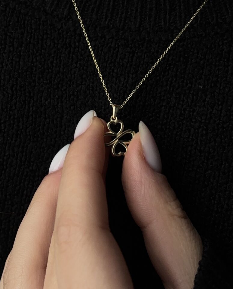 14 Ayar Altın Yonca Kolye