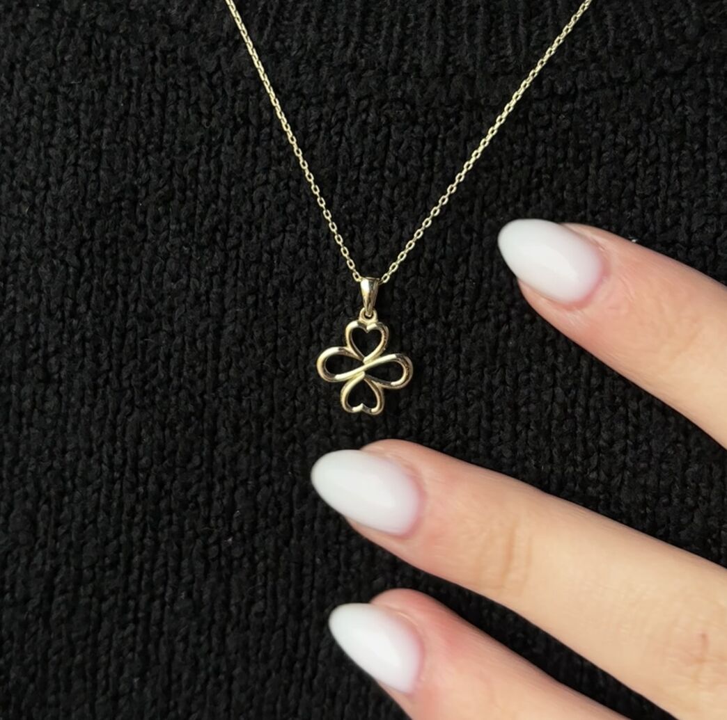 14 Ayar Altın Yonca Kolye