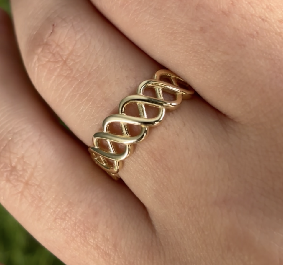 14 Ayar Altın Örgü Yüzük