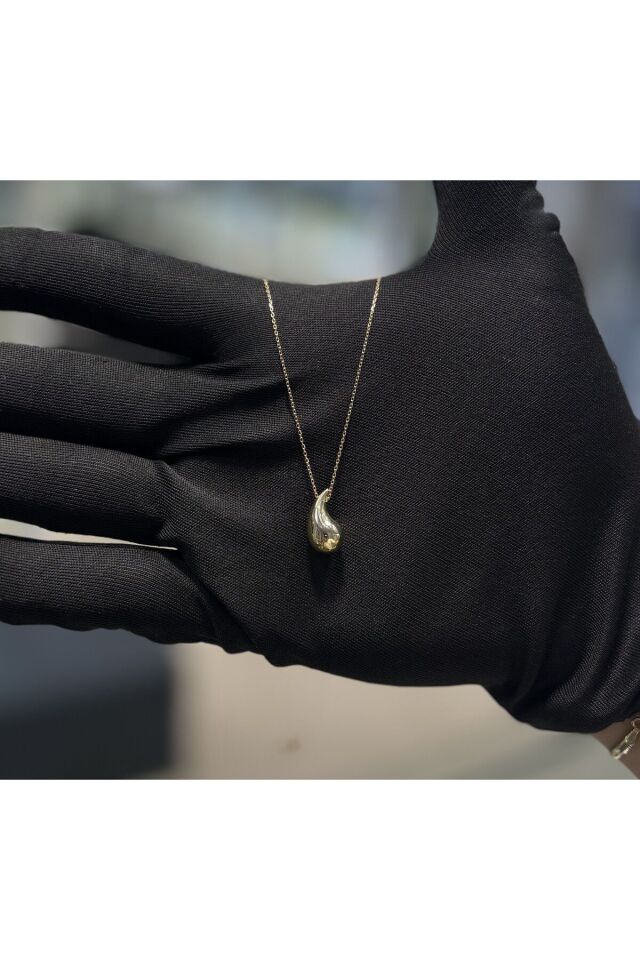 14 Ayar Altın Bottega Gözyaşı Damlası Kolye Altın