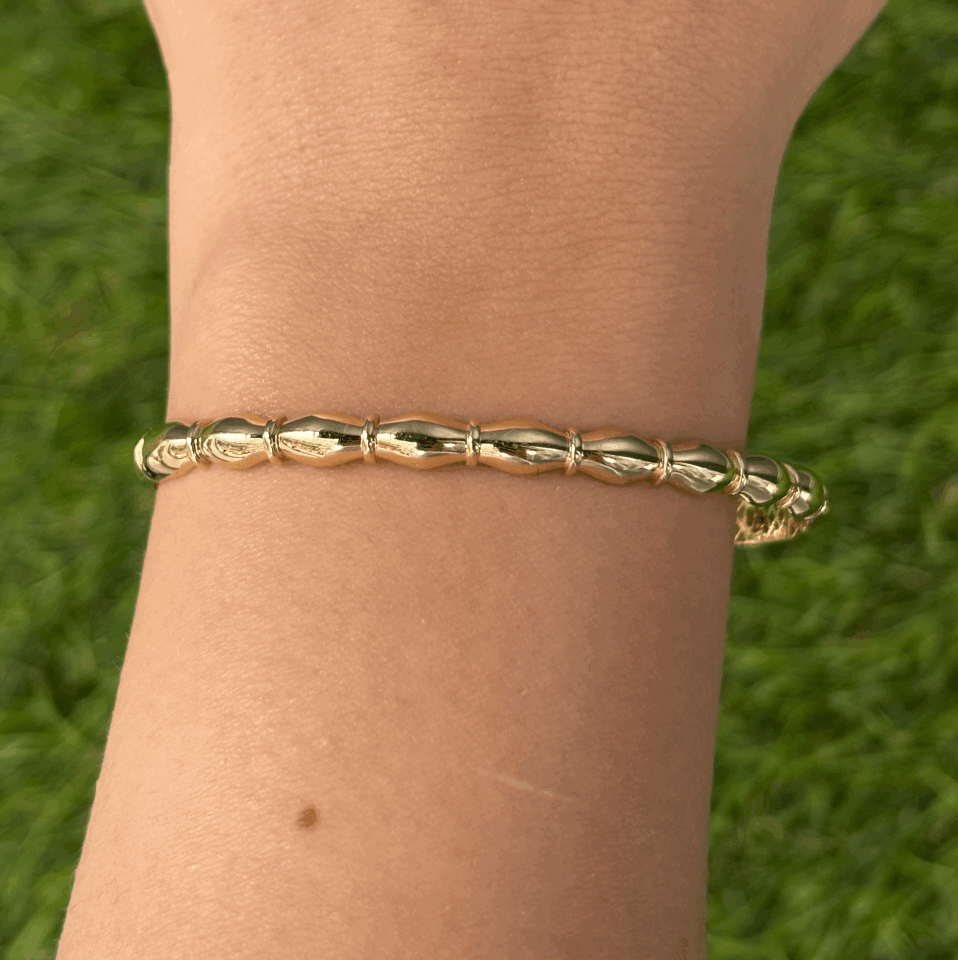 14 Ayar Altın Halka Detaylı Kelepçe