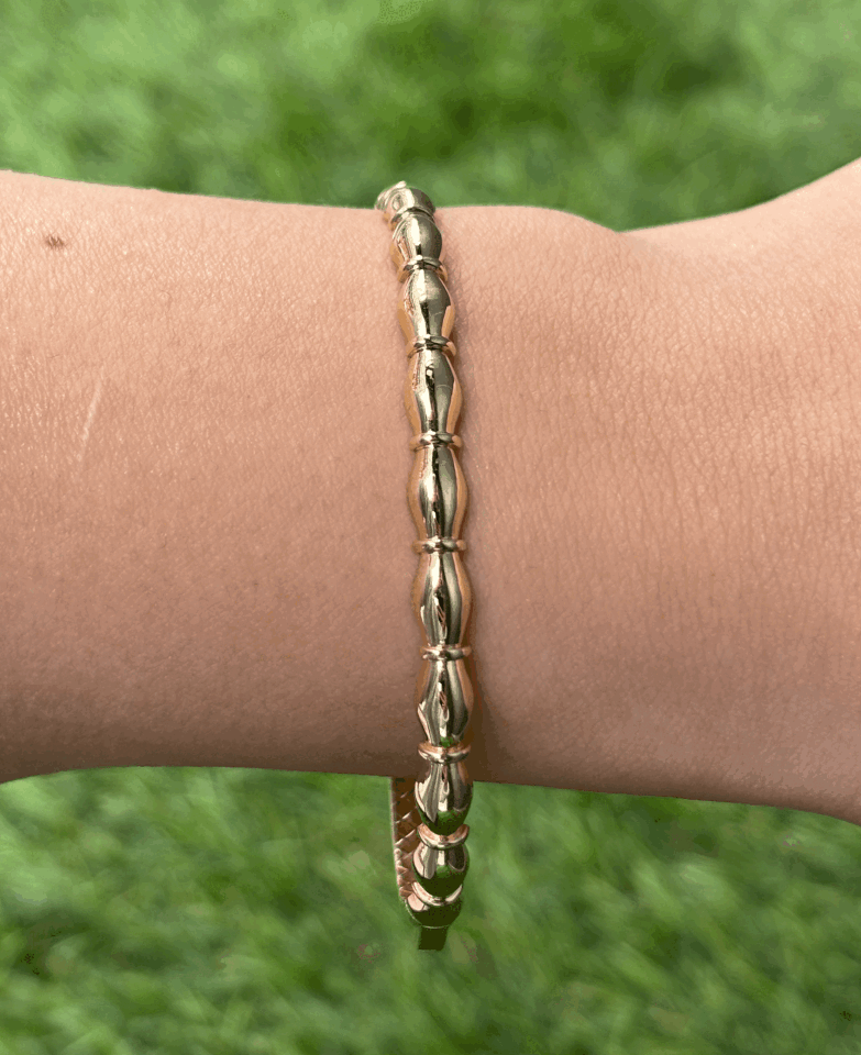 14 Ayar Altın Halka Detaylı Kelepçe