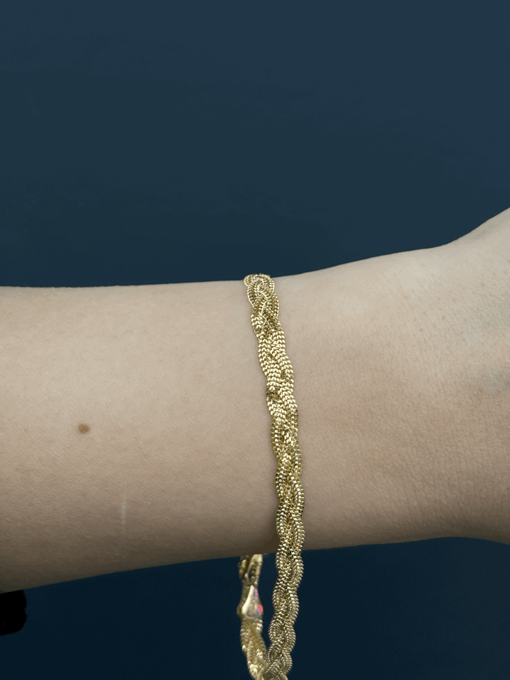 14 Ayar Altın Örgü Bileklik