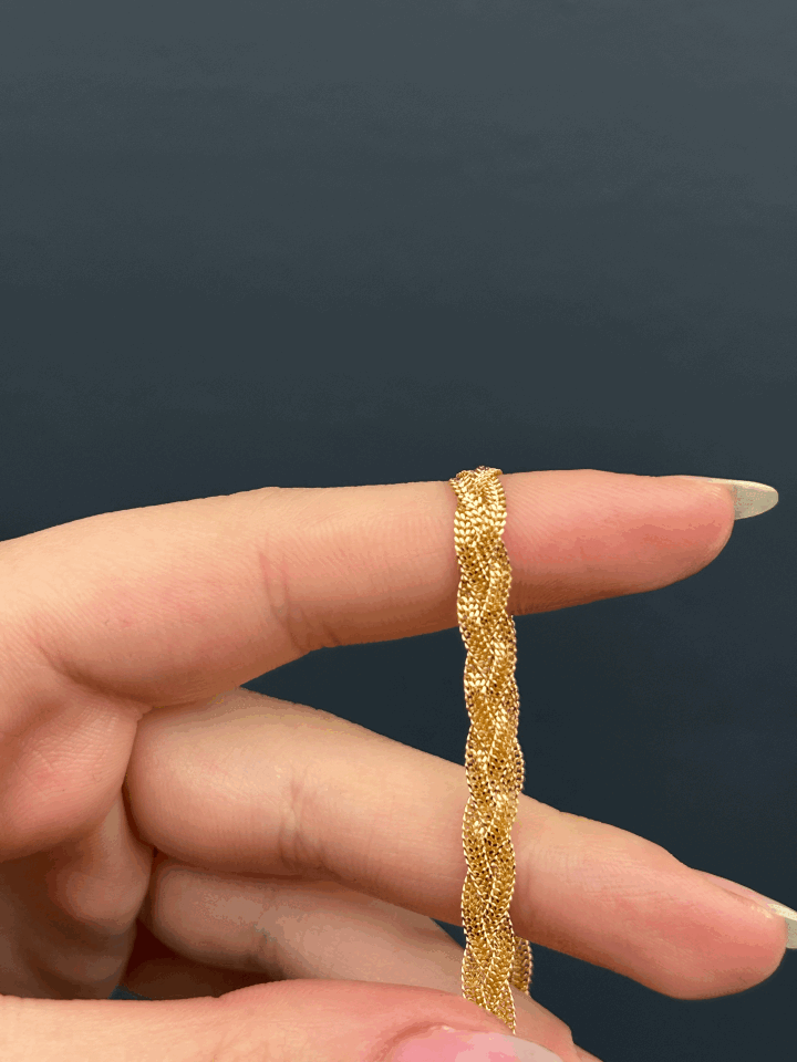 14 Ayar Altın Örgü Bileklik