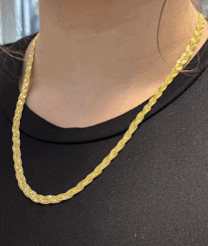 14 Ayar Altın Örgü Kolye