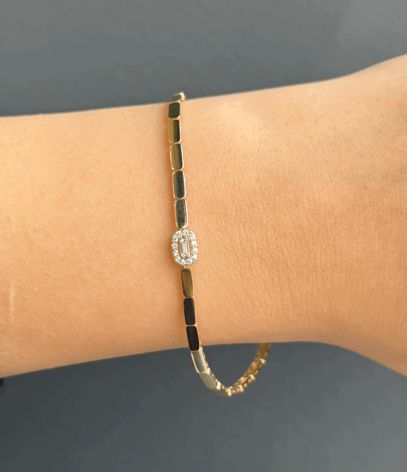 14 Ayar Altın Baget Bileklik