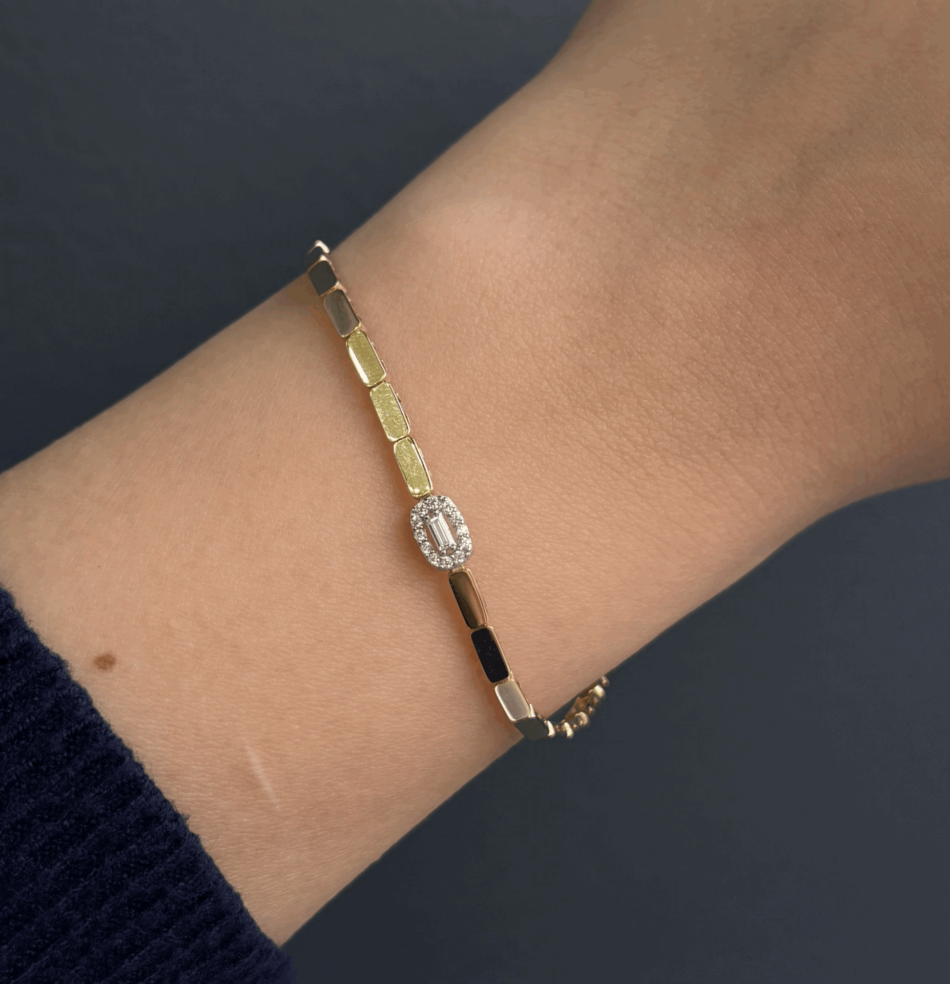 14 Ayar Altın Baget Bileklik