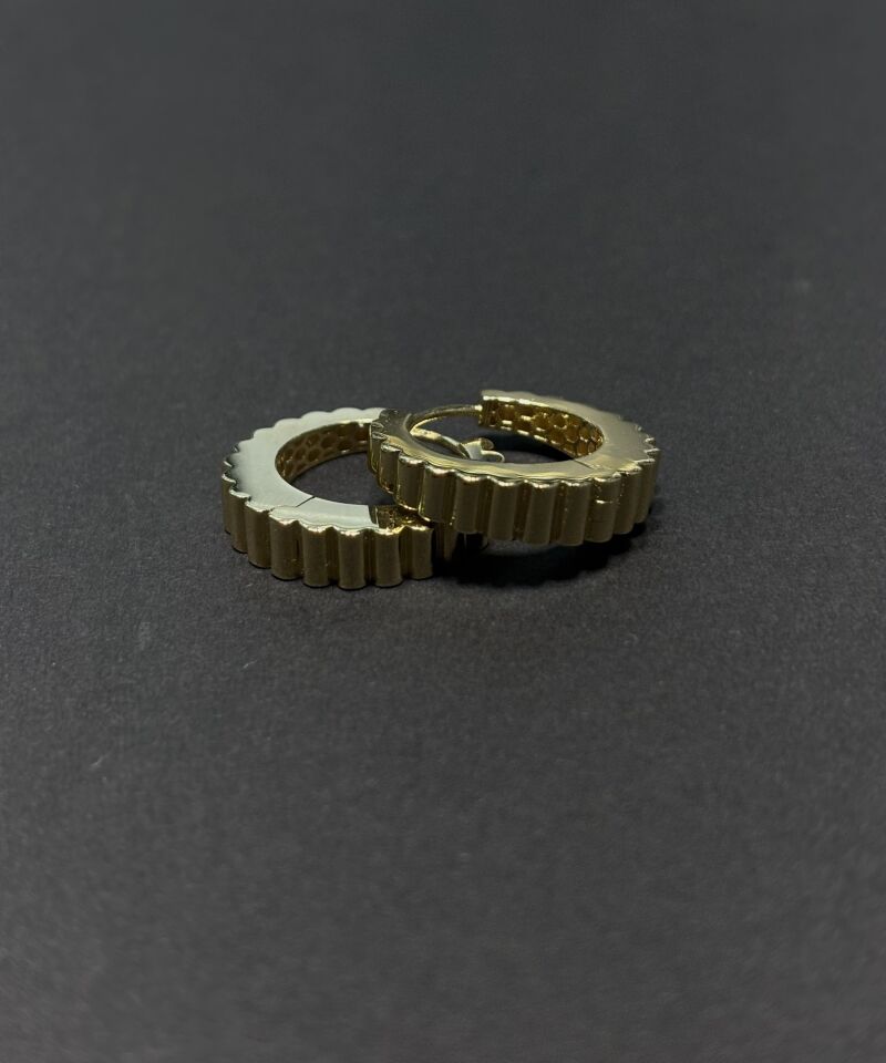 14 Ayar Altın Tırtıklı Halka Küpe