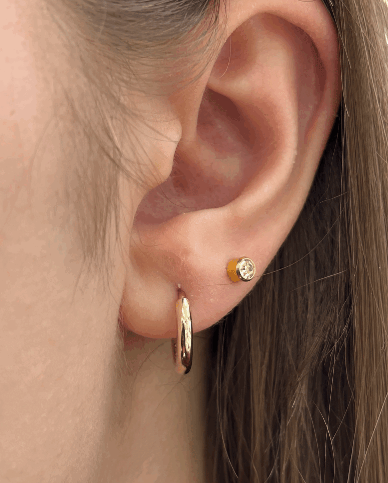 14 Ayar Altın Küçük Boy Halka Küpe