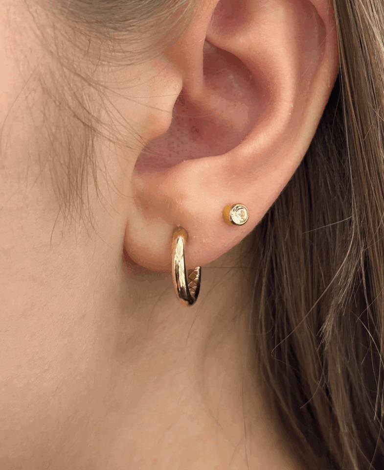 14 Ayar Altın Küçük Boy Halka Küpe